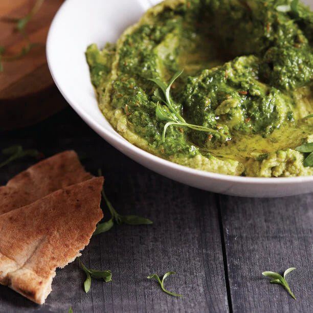 Green Harissa-Avocado Hummus