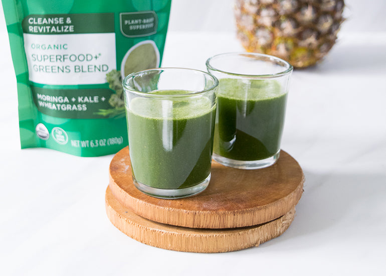 Pineapple & Greens Detox Shooters Recipe Navitas Organics