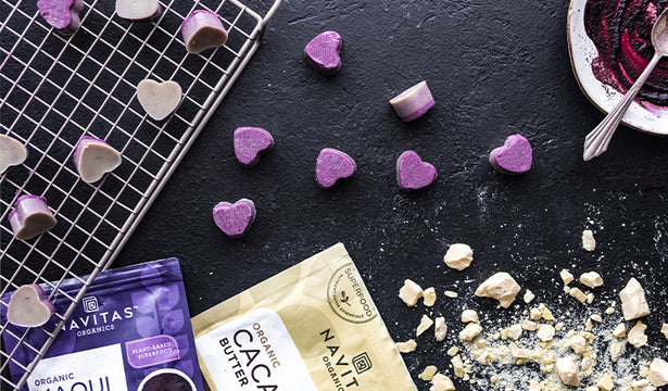 White Chocolate Maqui Peanut Butter Hearts Recipe