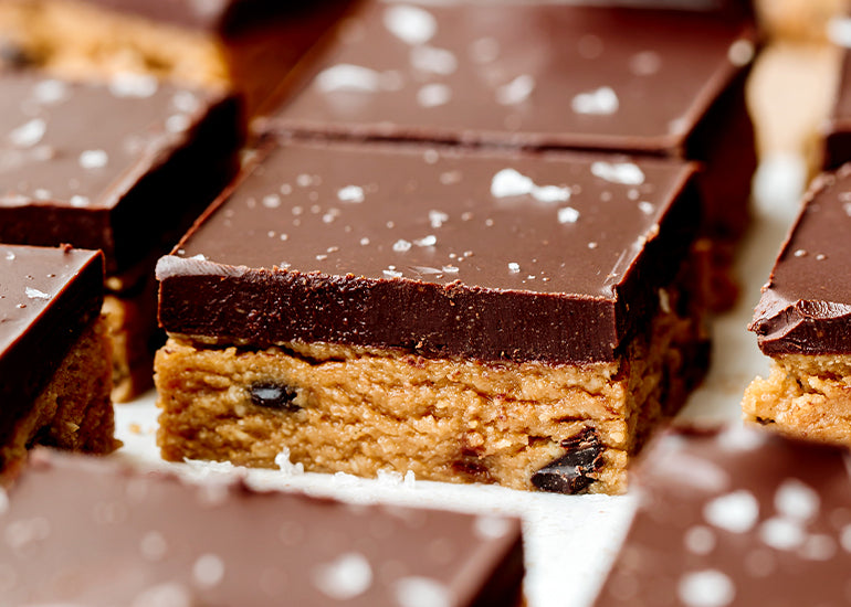 Maca Cookie Dough Bars made with Navitas Organics Maca Powder.