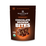 Navitas Organics Superfood+ Chocolate Brownie BITES packaging on a white background