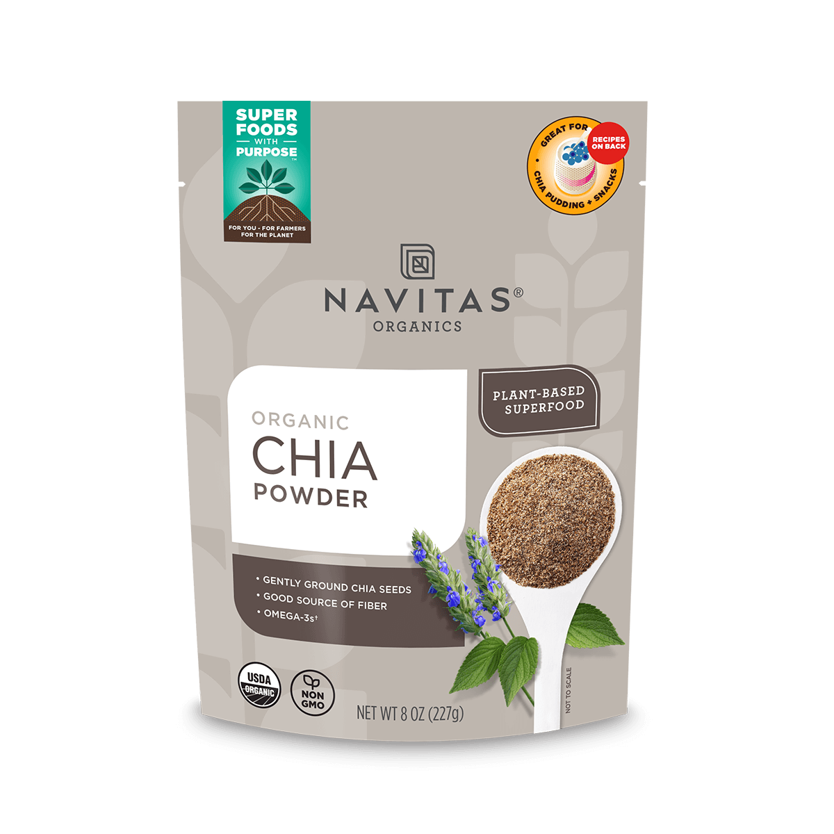 Navitas Organics 8oz. Chia Powder front of bag