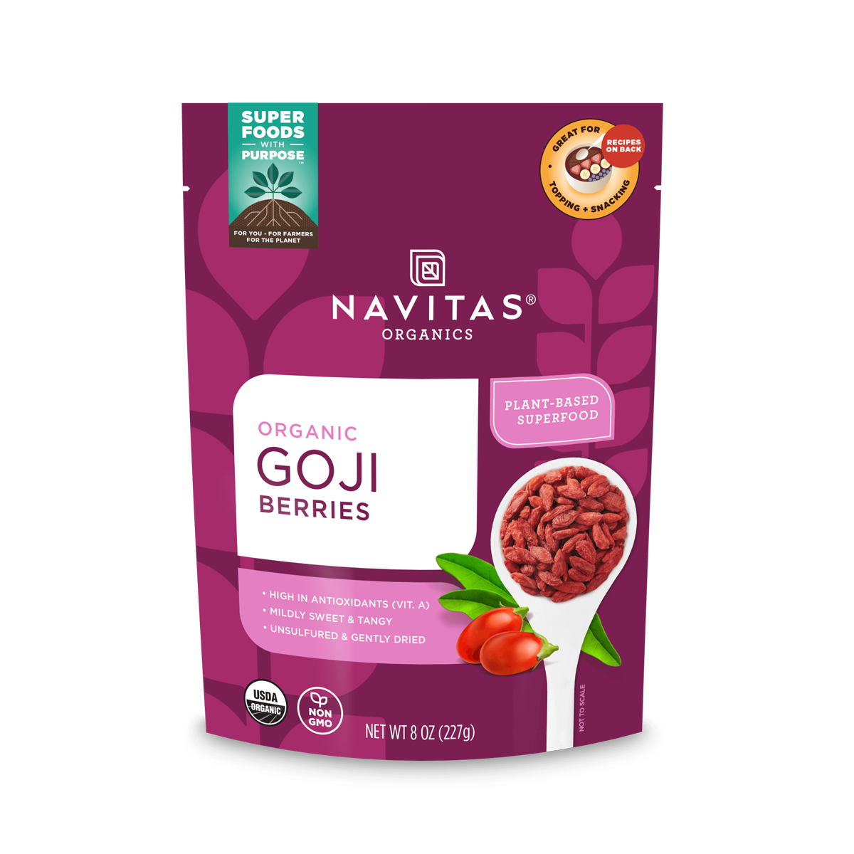 Navitas Organics 8oz. Goji Berries front of bag