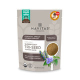 Navitas Organics Tri-Seed Powder Blend package on a blank background
