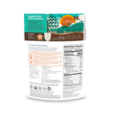 Package of Navitas Organics Tri-Seed Powder Blend with nutrition facts on a blank background