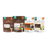Navitas Organics Baker's Bundle featuring 8oz Unsweetened Cacao Nibs, Cacao Powder, Semi-sweet Cacao Wafers and Unsweetened Cacao Butter Wafers