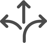 Three illustrated arrows going in different directions