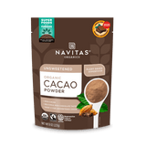 Navitas Organics Cacao Powder 8 oz. front of bag.