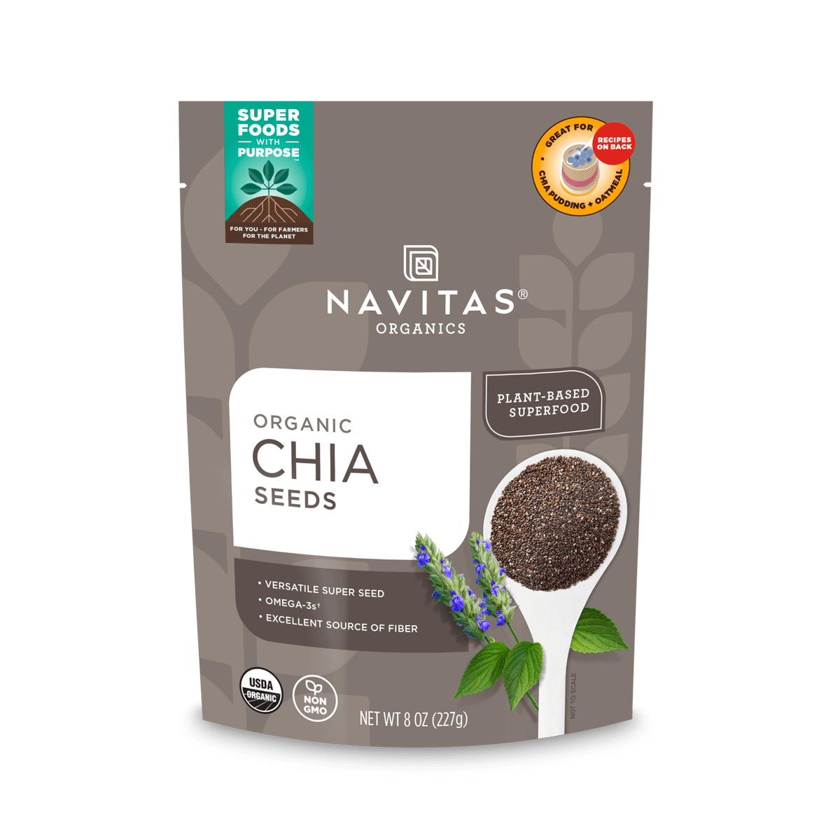 Navitas Organics Chia Seeds – Organic, Non-GMO, and nutrient-dense superfood rich in omega-3 fatty acids, fiber, and protein. A versatile plant-based seed perfect for chia pudding, smoothies, and oatmeal. USDA Organic and great for heart health.