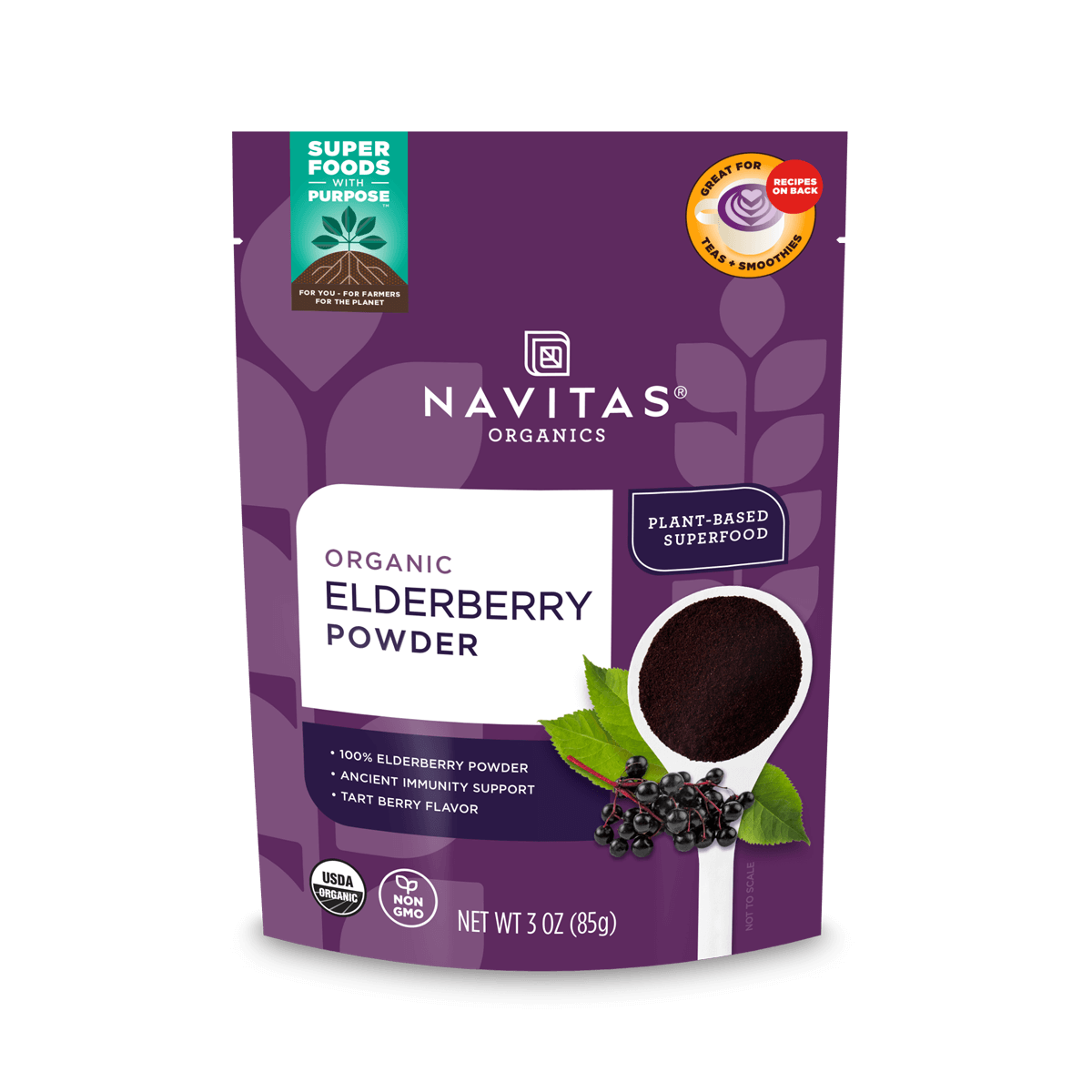 Navitas Organics Elderberry Powder front of bag