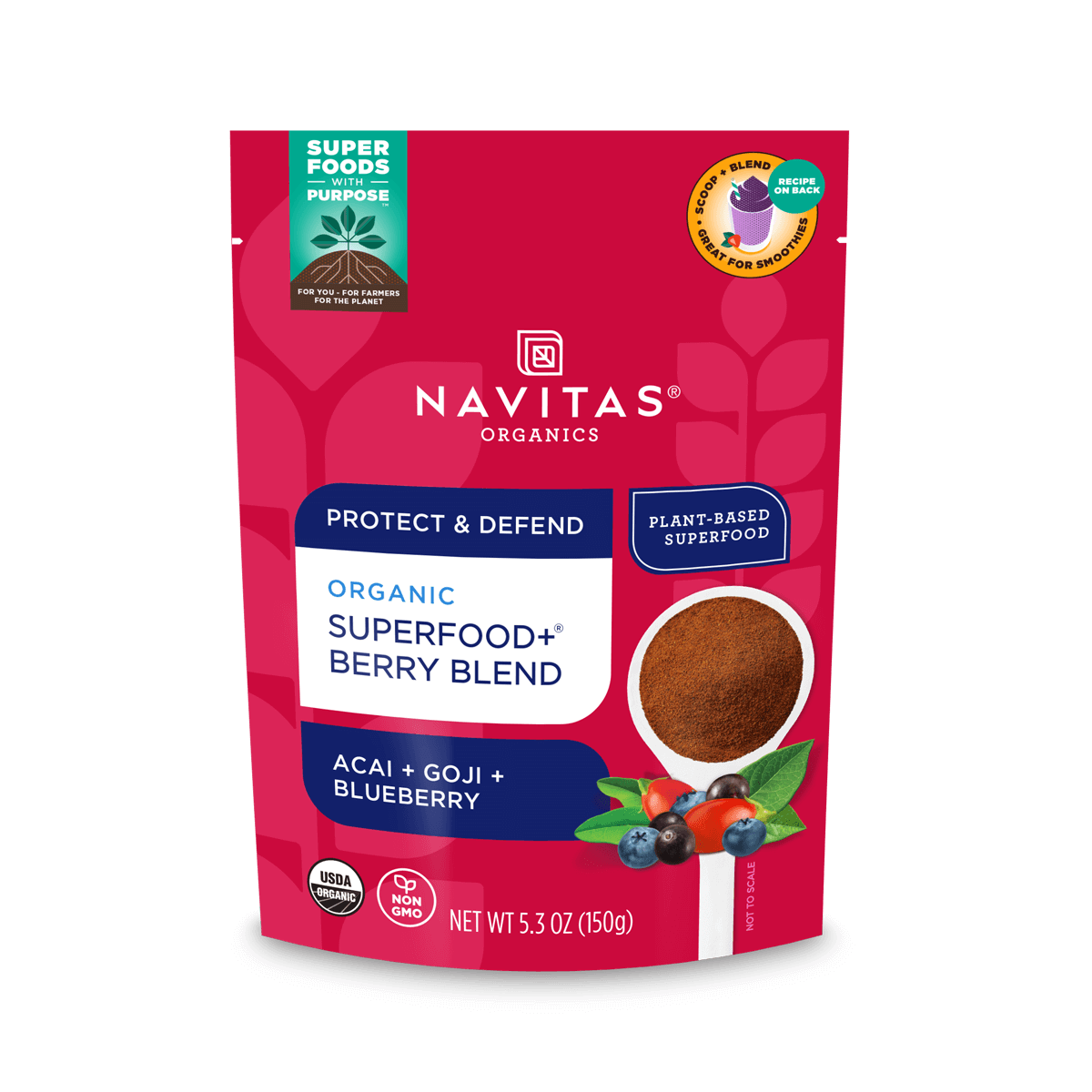 Navitas Organics Superfood+ Berry Blend front of bag