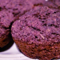Maqui berry and chia seed purple muffins