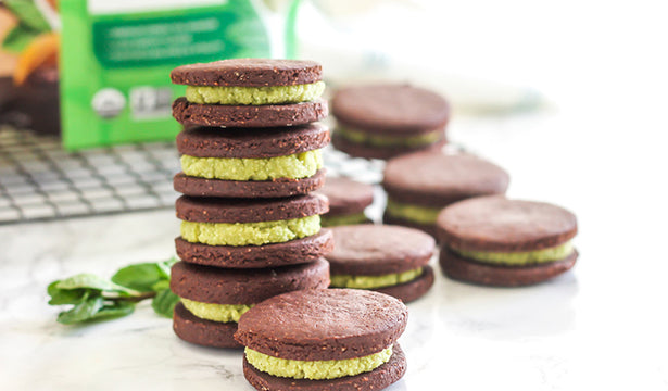 Matcha Mint Chocolate Sandwich Cookies Recipe