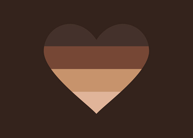 A brown-brown colored heart