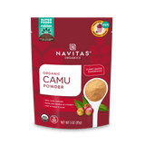Navitas Organics 3 ounce Camu Powder front of bag.