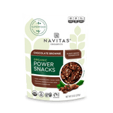 Navitas Organics 8 oz Chocolate Brownie Power Snacks front of bag.