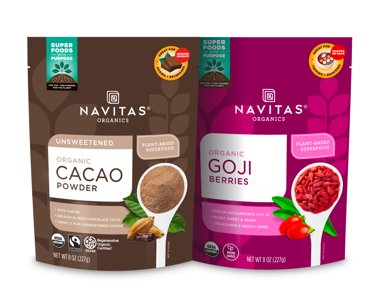 Navitas Organics Cacao Powder and Goji Berries