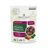 Navitas Organics Cacao Goji Power Snacks packaging on a white background