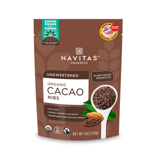 Navitas Organics 4oz Cacao Nibs front of bag