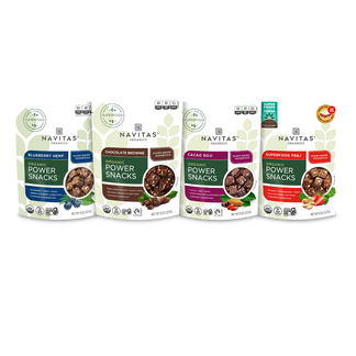 Navitas Organic Power Snacks packages on a white background