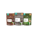 Navitas Organics Toppers Bundle featuring 8oz. Unsweetened Cacao Nibs, Chia Seeds and Hemp Seeds