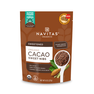 Navitas Organics Cacao Sweet Nibs 8 oz. front of bag