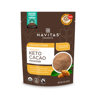 Navitas Organics Keto Cacao Powder 8 oz. front of bag
