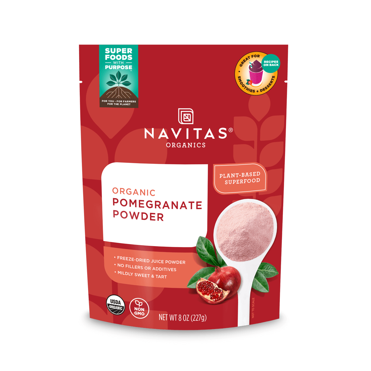 Navitas Organics Pomegranate Powder front of bag