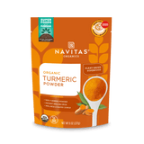 Navitas Organics Turmeric Powder 8 oz. front of bag.