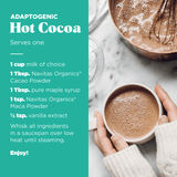 Adaptogenic Hot Cocoa recipe with Navitas Organics Cacao Powder and Maca Powder.