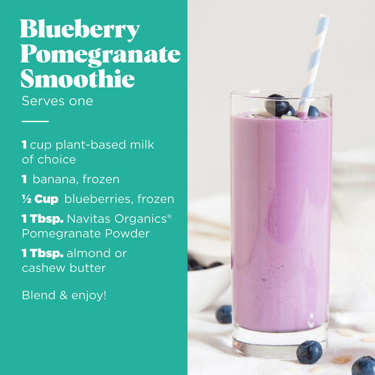 Blueberry Pomegranate Smoothie Recipe.