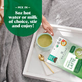 Mix Navitas Organics Matcha Latte in 8oz. hot water or milk of choice, stir and enjoy!