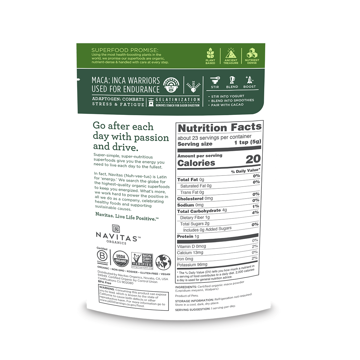 Maca Gelatinized Powder